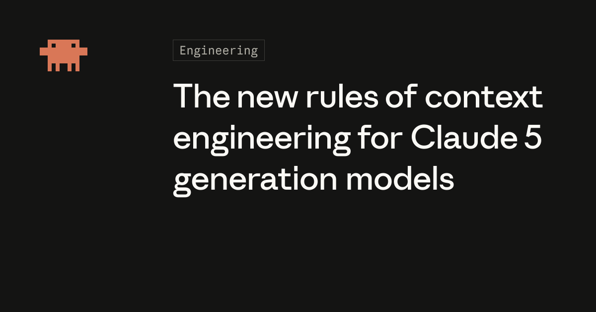 The new rules of context engineering for Claude 5 generation models / claude.dev Blog